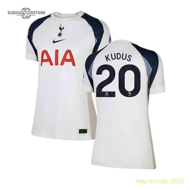 2025-2026 Tottenham Home Shirt (Womens) (Kudus 20)-Football Jersey Hub