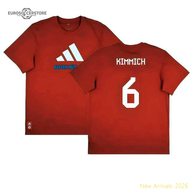 2025-2026 Bayern Munich Seasonal Graphic Tee (Red) (Kimmich 6)-Football Jersey Hub