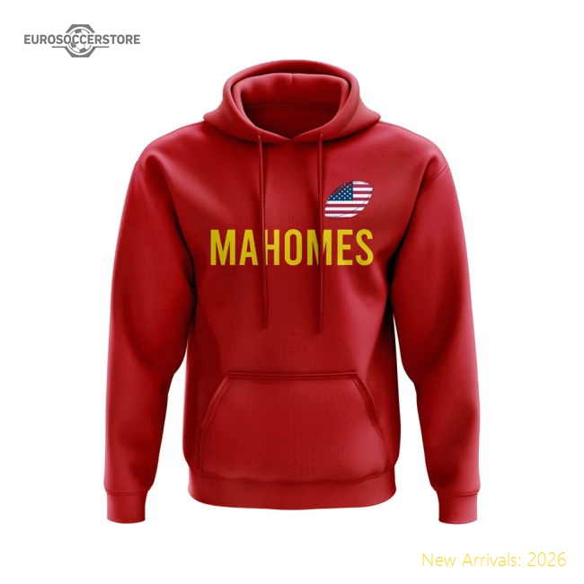 Patrick Mahomes USA Name Hoody (Red)-Football Jersey Hub