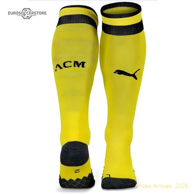 2018-2019 AC Milan Home Goalkeeper Socks (Yellow) - Kids-Football Jersey Hub