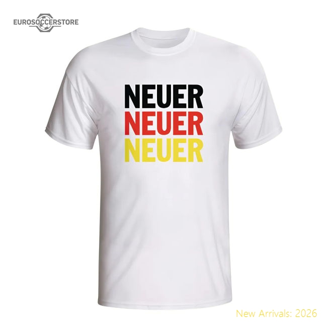 Manuel Neuer Germany Player Flag T-shirt (white) - Kids-Football Jersey Hub