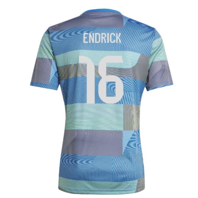 2025-2026 Real Madrid Pre-Match Shirt (Blue) (Endrick 16)-Football Jersey Hub