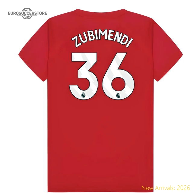 Arsenal Poly T-Shirt (Red) - Kids (Zubimendi 36)-Football Jersey Hub
