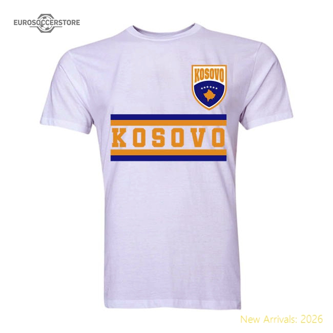 Kosovo Core Football Country T-Shirt (White)-Football Jersey Hub