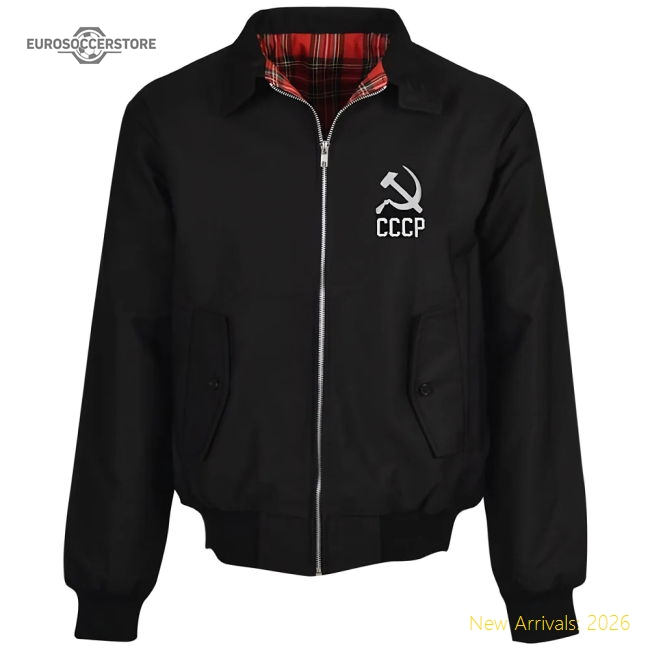 Soviet Union CCCP Black Harrington Jacket-Football Jersey Hub