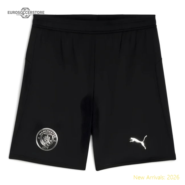 2025-2026 Man City Away Shorts (Black)-Football Jersey Hub