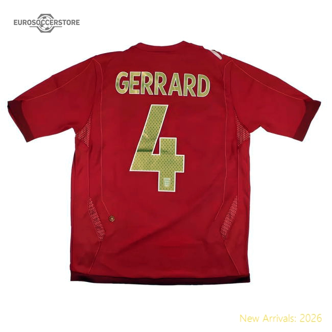 England 2006-08 Away (M) Gerrard #4 (Excellent)-Football Jersey Hub