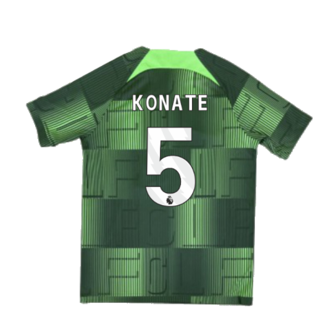 2023-2024 Liverpool Academy Pre-Match Shirt (Green) - Kids (Konate 5)-Football Jersey Hub
