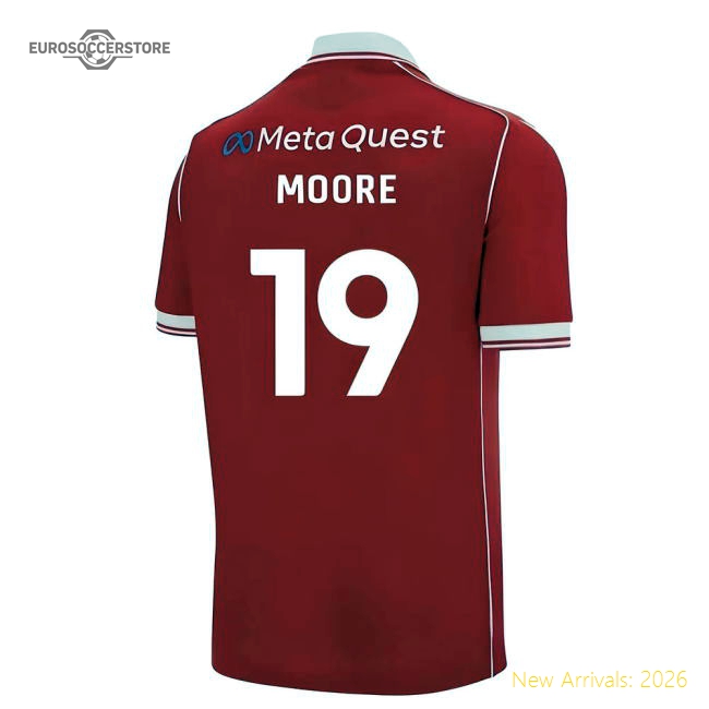 2025-2026 Wrexham Home Shirt (Moore 19)-Football Jersey Hub