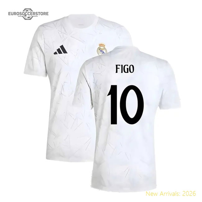 2024-2025 Real Madrid Pre-Match Shirt (White) (Figo 10)-Football Jersey Hub