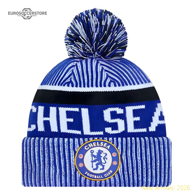 2023-2024 Chelsea 1905 Bobble Knit Beanie Hat (Blue)-Football Jersey Hub