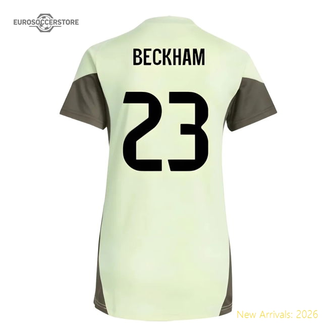 2025-2026 Real Madrid Training Jersey (Almost Lime) - Womens (Beckham 23)-Football Jersey Hub