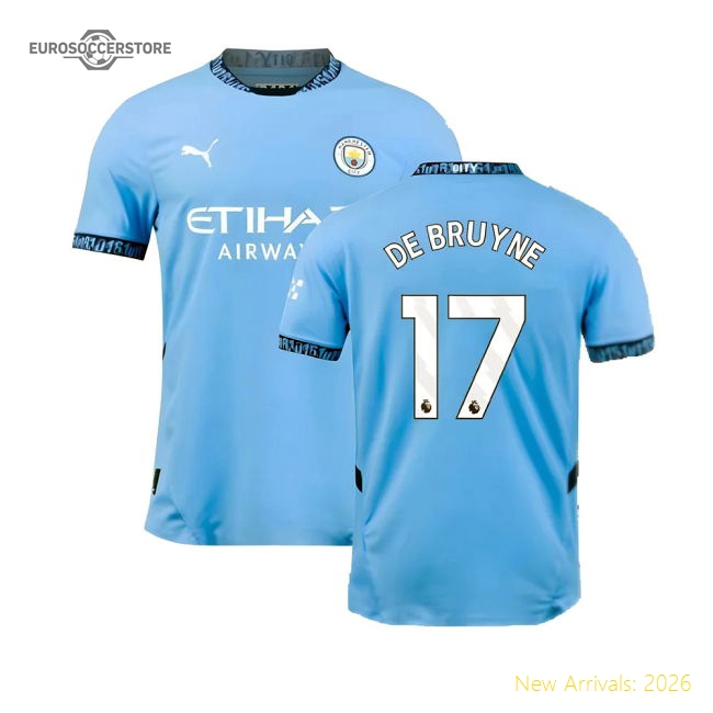 2024-2025 Man City Home Authentic Shirt (De Bruyne 17)-Football Jersey Hub