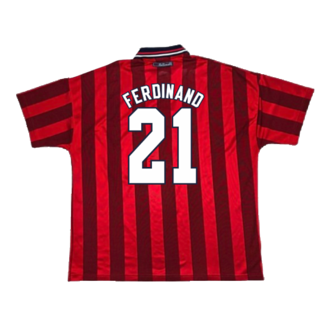 England 1997-99 Away Shirt (Good) (FERDINAND 21)-Football Jersey Hub