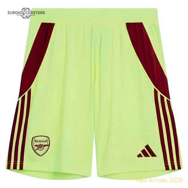 2025-2026 Arsenal Home Goalkeeper Shorts (Yellow)-Football Jersey Hub