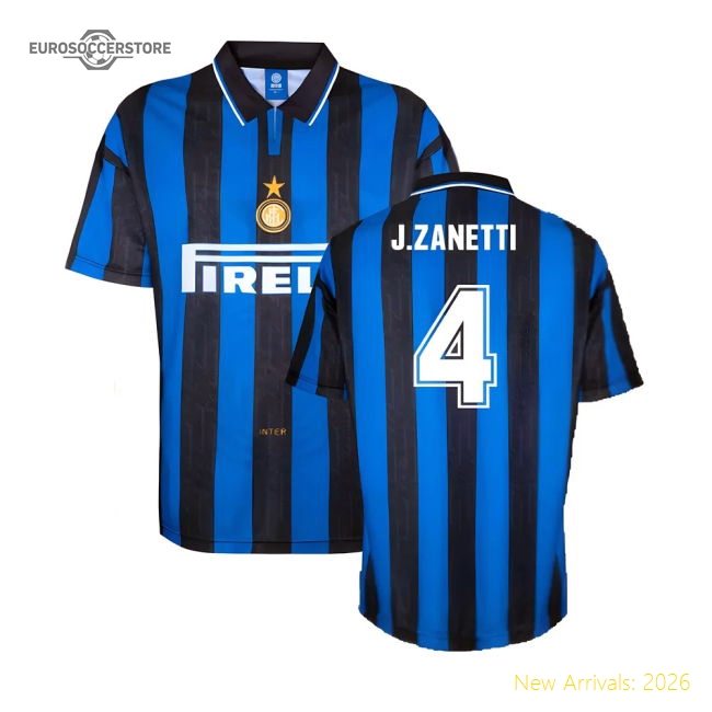 1996 Inter Milan Home Shirt (J.ZANETTI 4)-Football Jersey Hub
