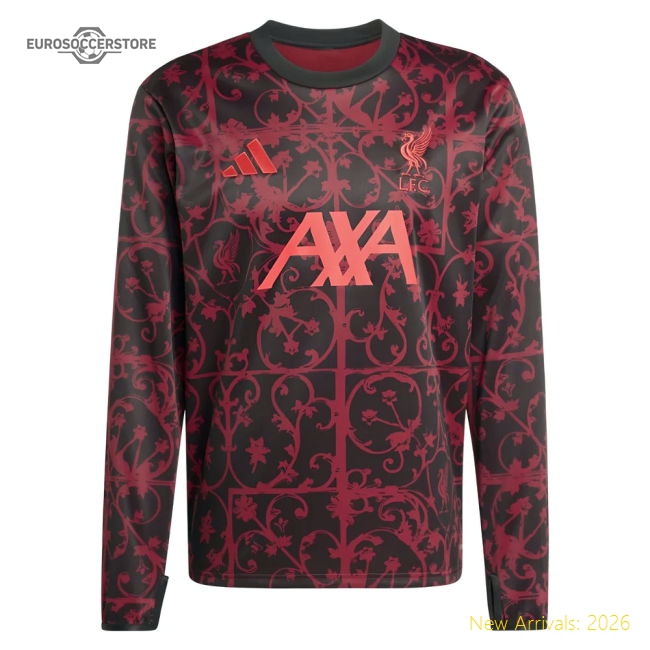 2025-2026 Liverpool Pre-Match Warm Top (Black)-Football Jersey Hub