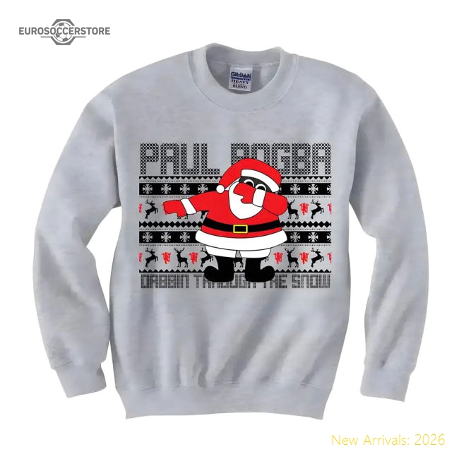 Paul Pogba Christmas Dabbin Jumper (Grey)-Football Jersey Hub