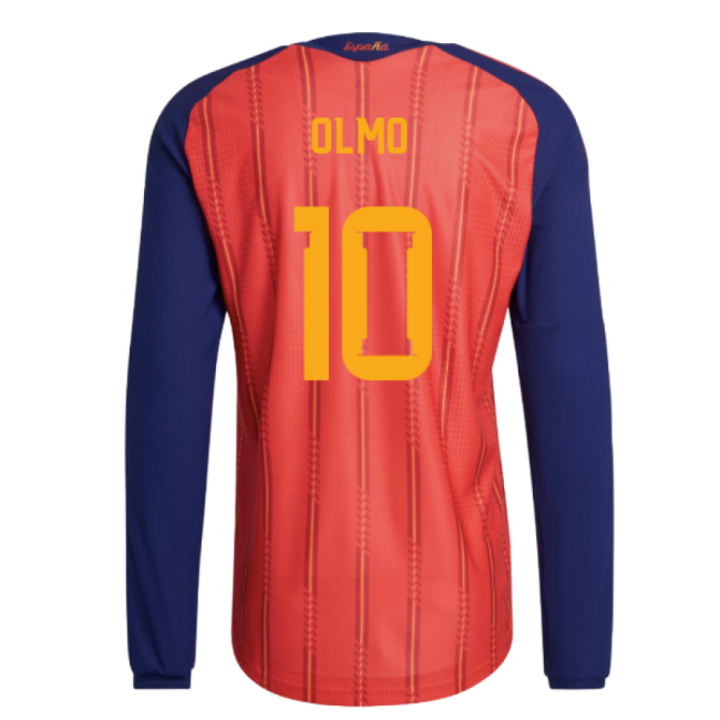 2026-2027 Spain Authentic Long Sleeve Home Shirt (Olmo 10)-Football Jersey Hub