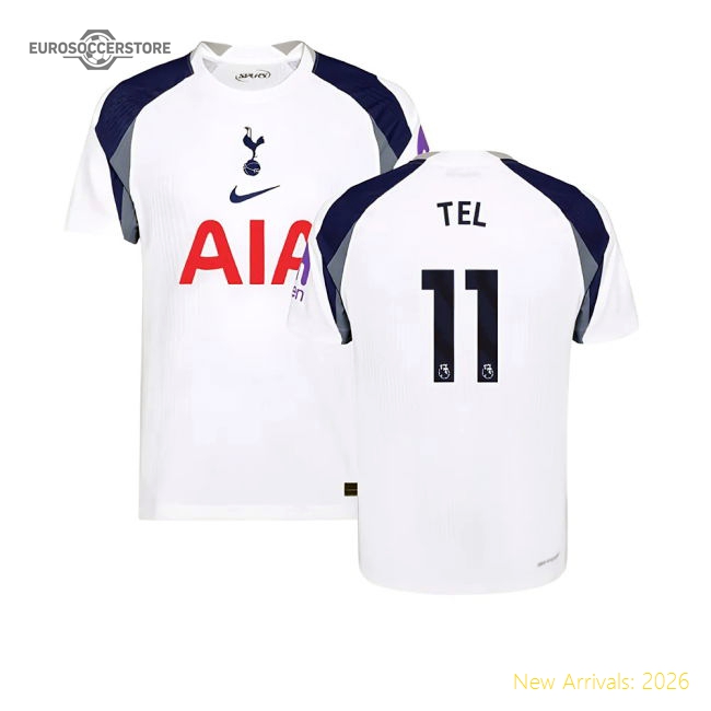 2025-2026 Tottenham Hotspur Authentic Home Shirt (Tel 11)-Football Jersey Hub