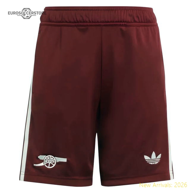 2025-2026 Arsenal Third Shorts (Burgundy) - Kids-Football Jersey Hub