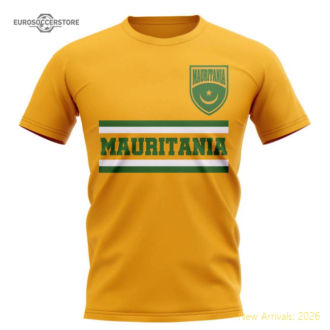 Mauritania Core Football Country T-Shirt (Yellow)-Football Jersey Hub