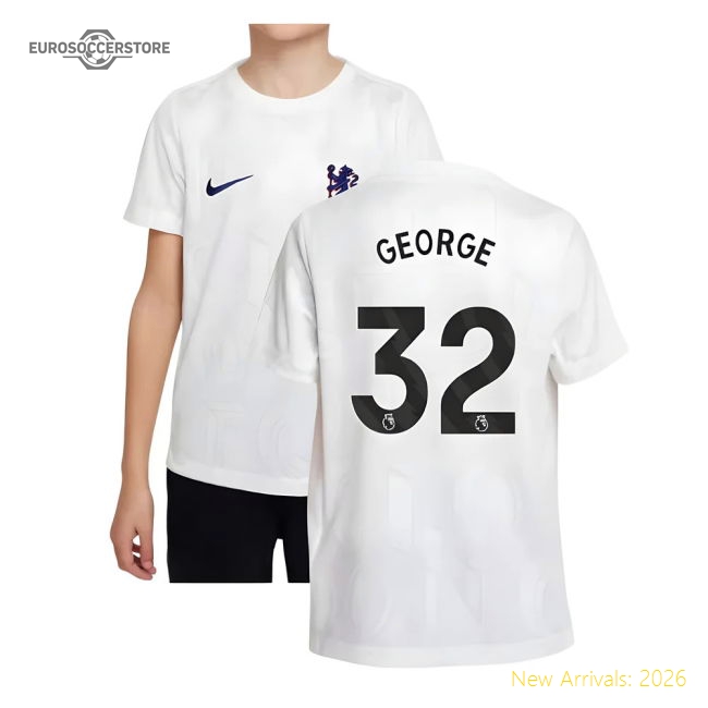 2025-2026 Chelsea Pre-Match Shirt (White) - Kids (George 32)-Football Jersey Hub