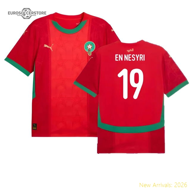 2024-2025 Morocco Home Shirt (En Nesyri 19)-Football Jersey Hub
