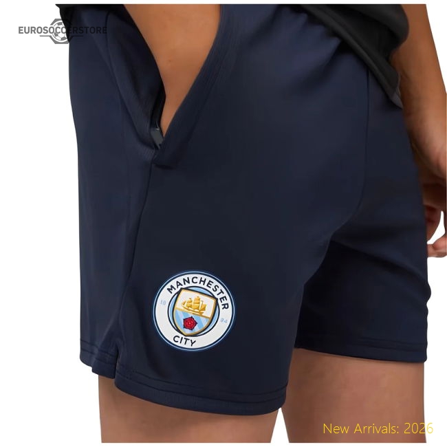 2025-2026 Man City Training Short w/pockets (Navy) - Kids-Football Jersey Hub