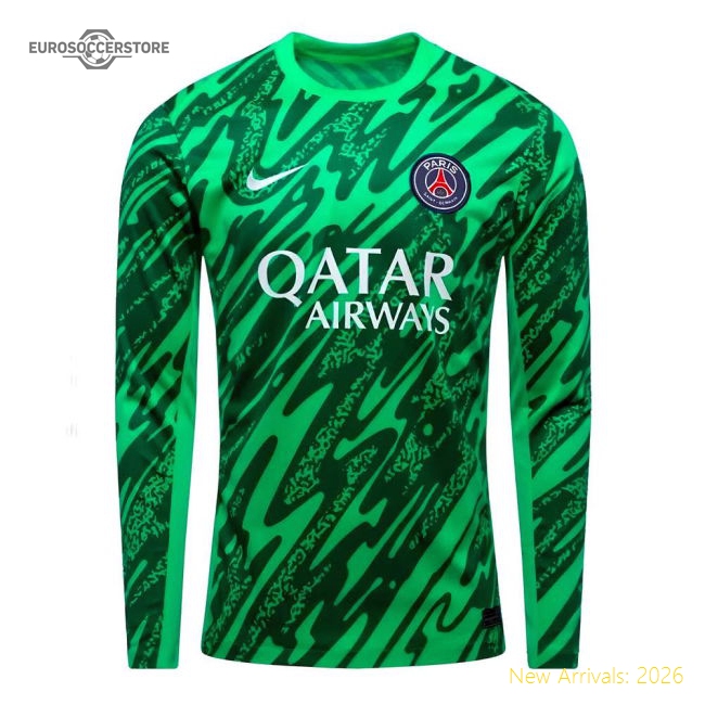 2024-2025 PSG Home Goalkeeper Shirt (Green)-Football Jersey Hub