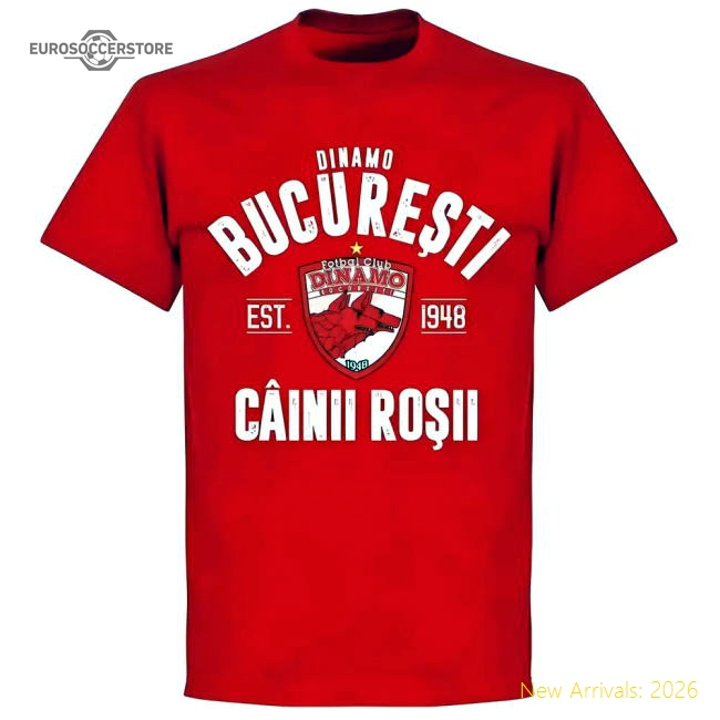 Dinamo Bucharest Established T-shirt - Red-Football Jersey Hub