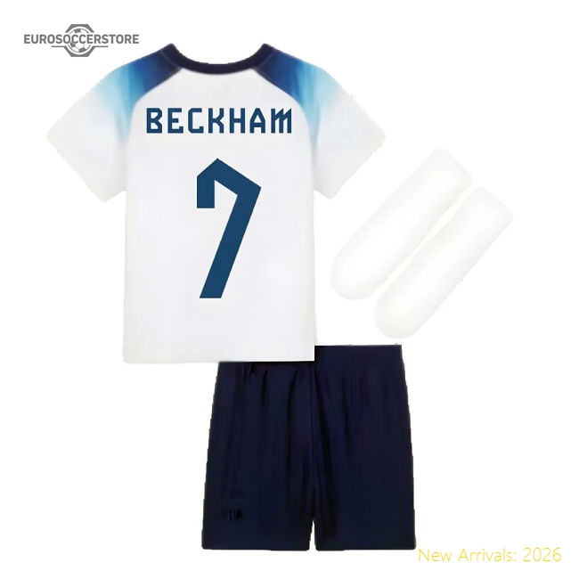 2022-2023 England Home Little Boys Mini Kit (Beckham 7)-Football Jersey Hub