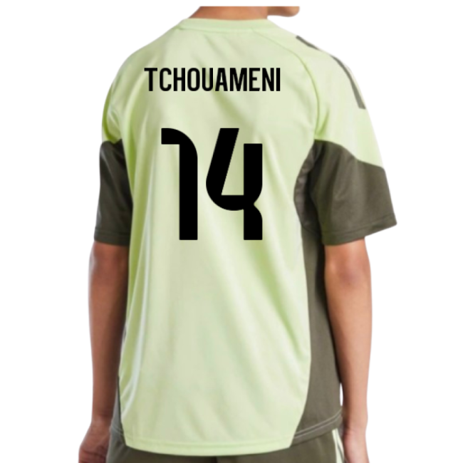 2025-2026 Real Madrid Training Jersey (Almost Lime) - Kids (Tchouameni 14)-Football Jersey Hub