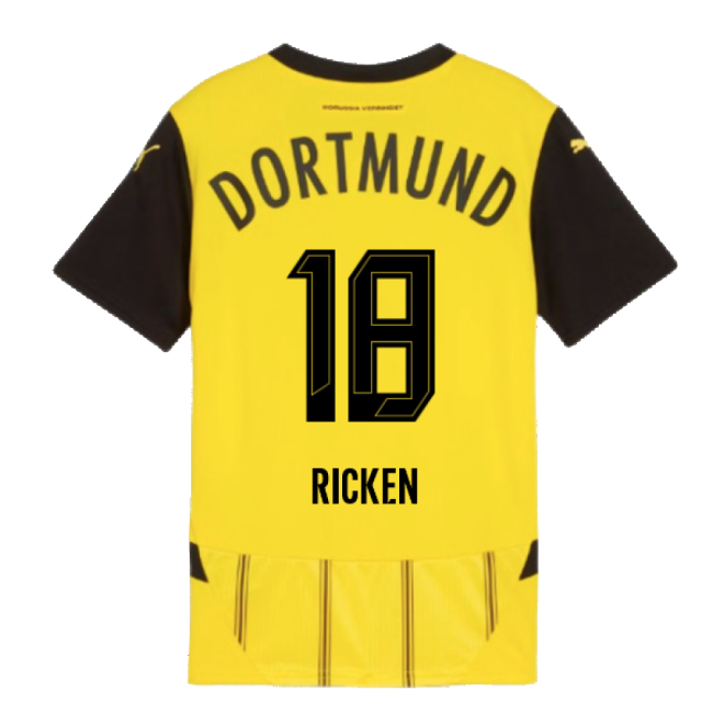 2024-2025 Borussia Dortmund Home Shirt (Kids) (Ricken 18)-Football Jersey Hub
