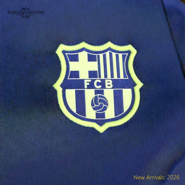 2024-2025 Barcelona Third Dri-FIT Drill Top (Blue/Lime)-Football Jersey Hub