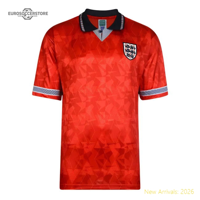 Score Draw England World Cup 1990 Away Shirt (Barnes 11)-Football Jersey Hub
