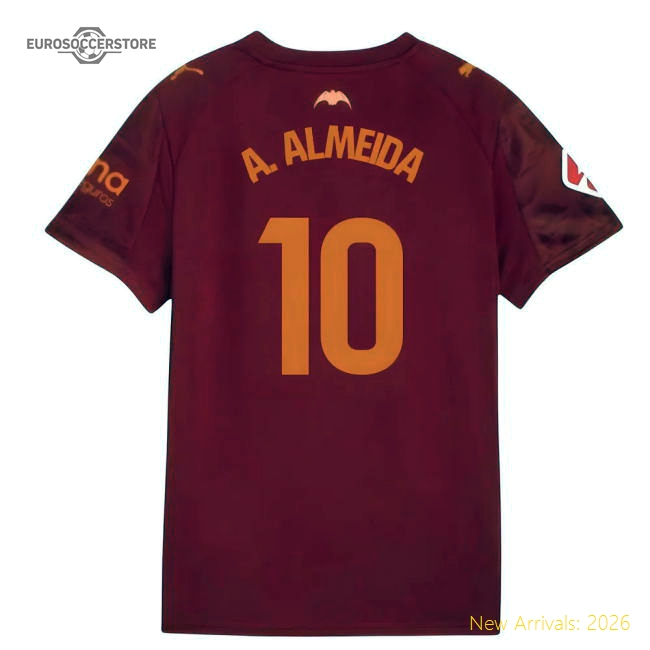 2025-2026 Valencia Away Shirt (A. Almeida 10)-Football Jersey Hub
