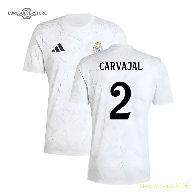 2024-2025 Real Madrid Pre-Match Shirt (White) (Carvajal 2)-Football Jersey Hub