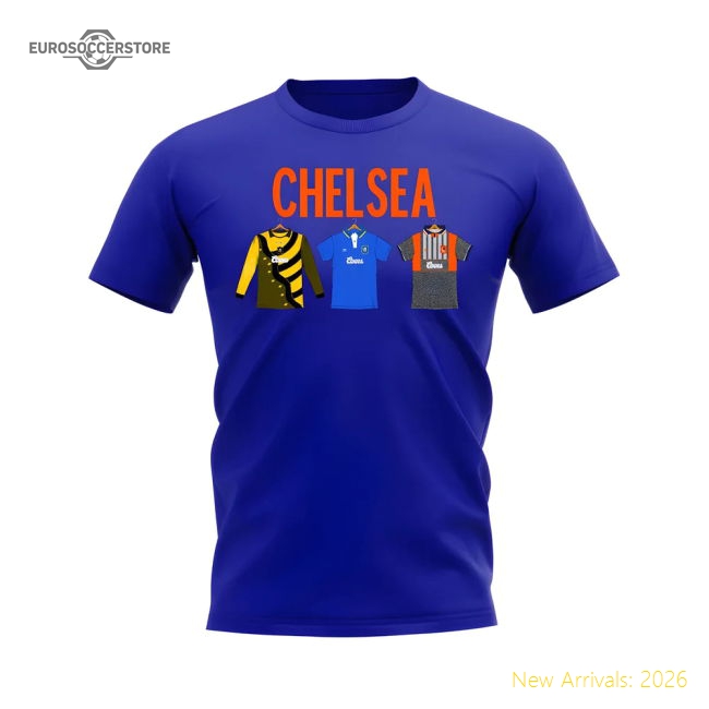 Chelsea 1995-1996 Retro Shirt T-shirts - Text (Blue) (Your Name)-Football Jersey Hub
