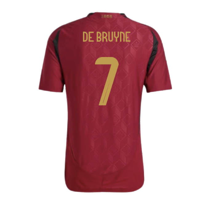 2024-2025 Belgium Authentic Home Shirt (De Bruyne 7)-Football Jersey Hub