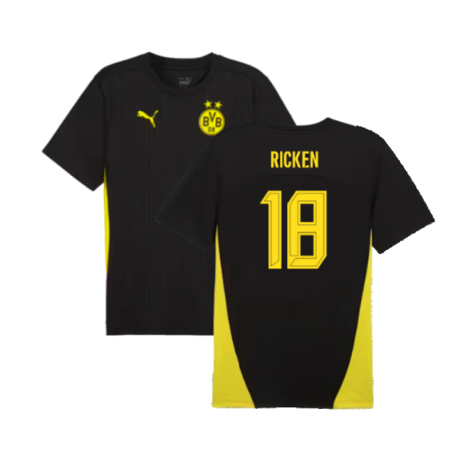 2024-2025 Borussia Dortmund Training Shirt (Black) (Ricken 18)-Football Jersey Hub