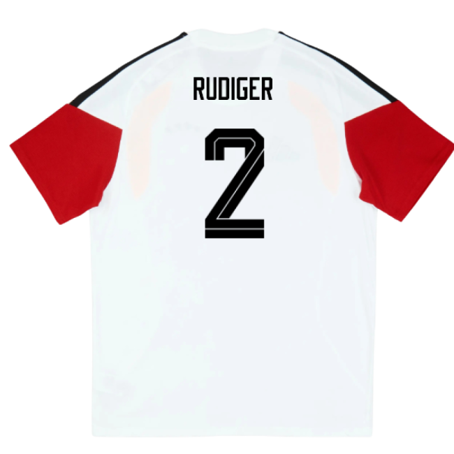 2026-2027 Germany Training Tee (White) - Kids (Rudiger 2)-Football Jersey Hub