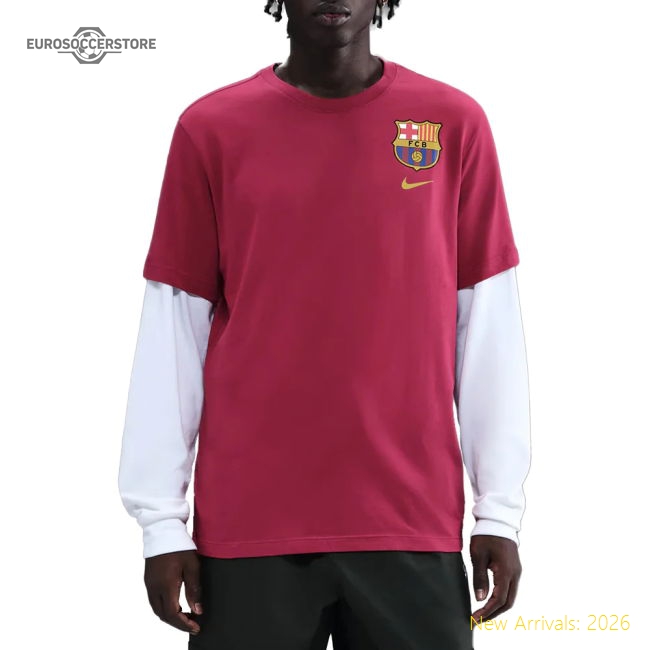 2025-2026 Barcelona Crest Tee (Shield Red)-Football Jersey Hub