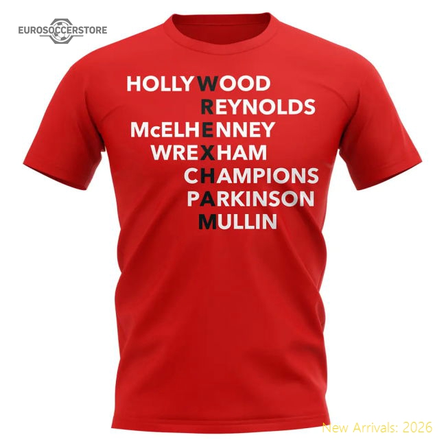 Wrexham Champions T-Shirt (Red)-Football Jersey Hub