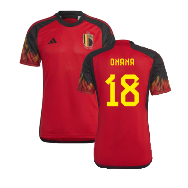 2022-2023 Belgium Home Shirt (Onana 18)-Football Jersey Hub