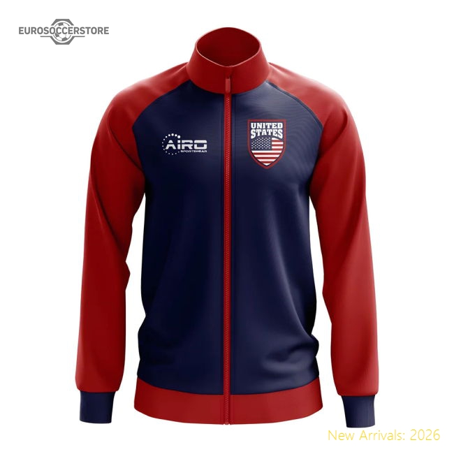 United States Concept Football Track Jacket (Navy)-Football Jersey Hub