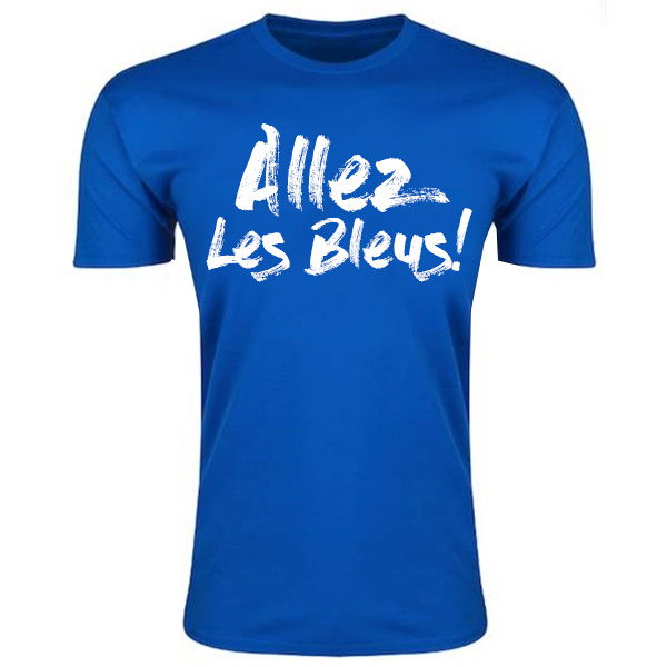 Allez Les Bleus France T-Shirt (Blue)-Football Jersey Hub