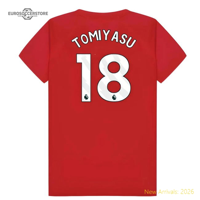 Arsenal Poly T-Shirt (Red) - Kids (Tomiyasu 18)-Football Jersey Hub