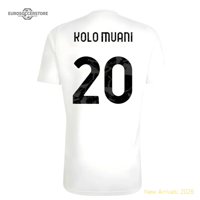 2025-2026 Juventus Training Tee (White) (Kolo Muani 20)-Football Jersey Hub