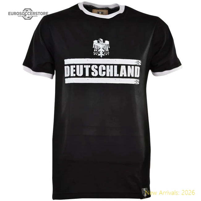 Deutschland T-Shirt - Black/White Ringer-Football Jersey Hub
